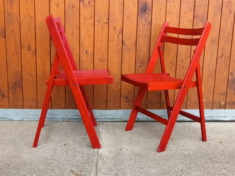 Designer Klappstuhl Holz Stuhl 60er Vintage Danish Holzstuhl Folding Chair 1/9b - Bild 2 von 4