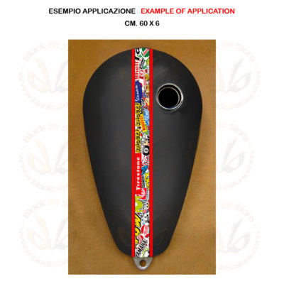 Sticker bomb sticker strip tank cartoon sponsor motorcycle tank print pvc 1pc