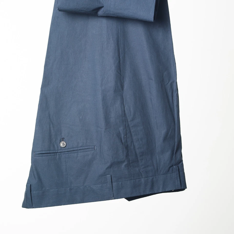 Chinos MAURO GRIFONI azul marino plisados de algodón para hombre EU54 Foto 3 de 4