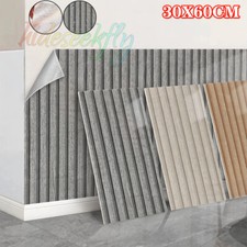 60PCS Self-Adhesive 3D Wood Slats PVC Cladding Wall Panels for Kitchen Bathroom