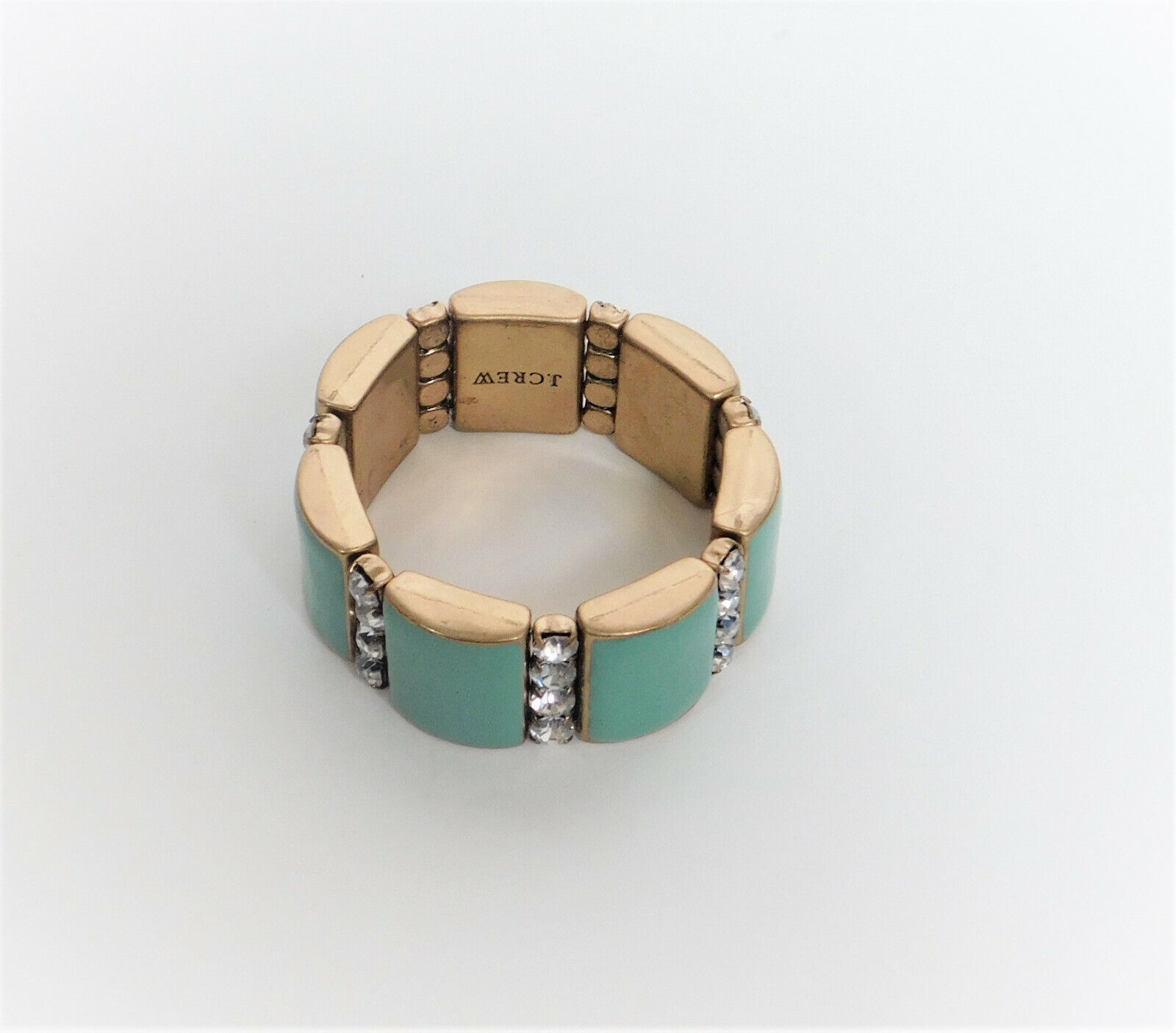 J. Crew Green Enamel and Clear Faceted Crystals S… - image 3