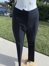 HERMES BLACK CASUAL COTTON SLACKS PANTS EUR Sz 36 MADE IN FRANCE