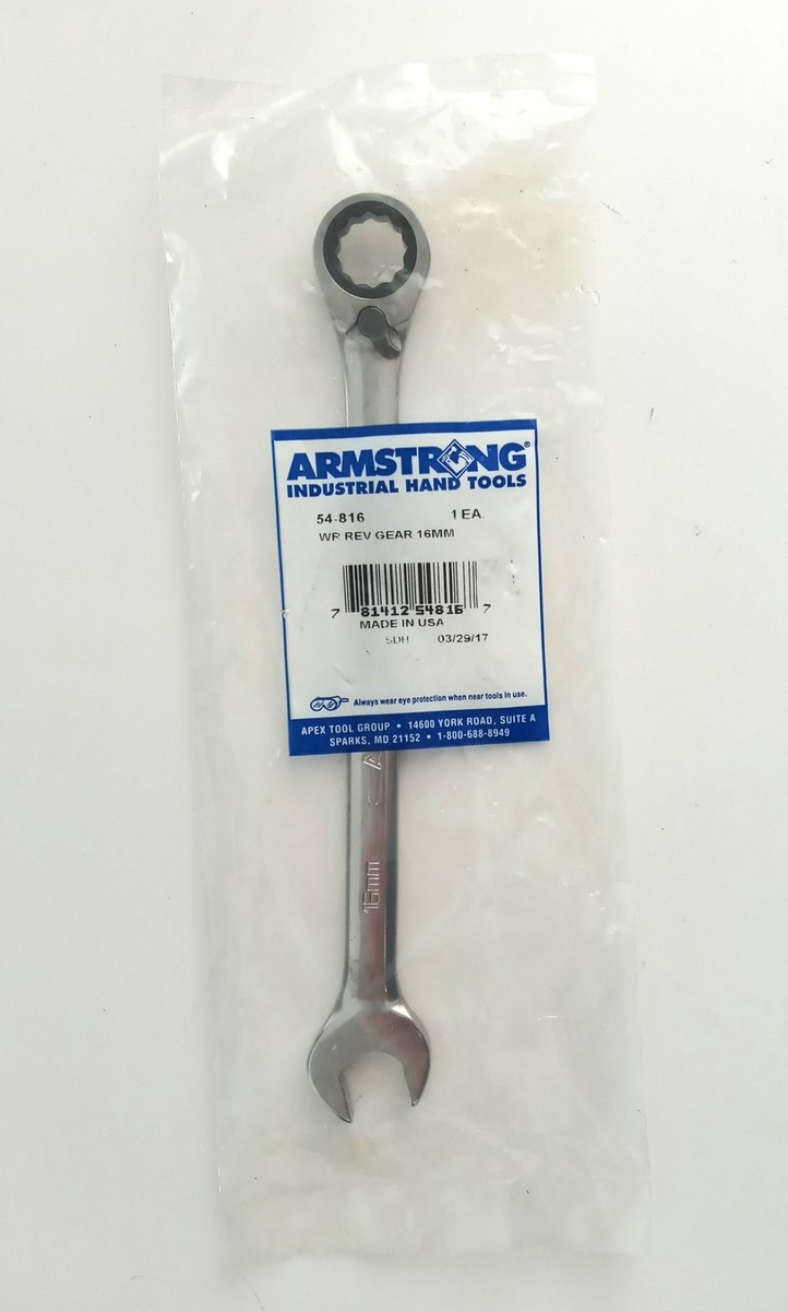 ARMSTRONG 54-816 16 MM Combination Reversible Ratcheting ARMSTRONG 54-816 16 MM Combination Reversible Ratcheting
