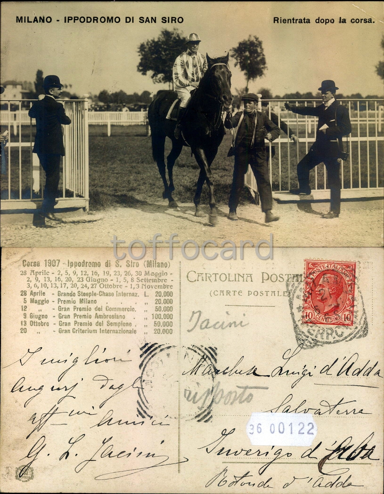 HORSE RACINGFLAT RACINGITALY MILAN MILANO SAN SIRO 1907B36122 eBay