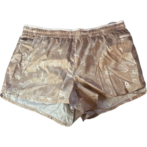 Reebok Women All Around Short With Inner Brief And Side Pocket Tan Large