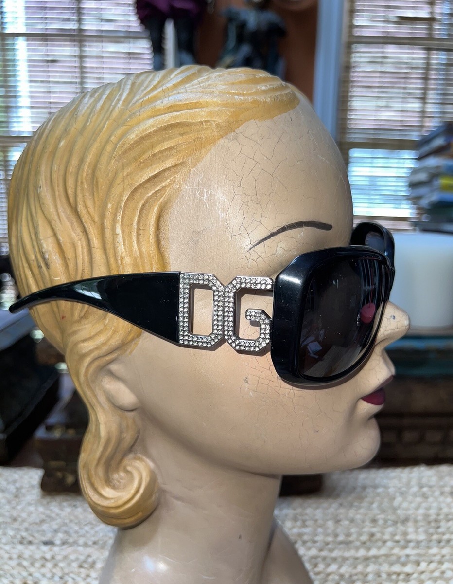 Dolce & Gabbana BLACK and SILVER Rhinestone Sunglasses DG Dolce & Gabbana BLACK and SILVER Rhinestone Sunglasses DG
