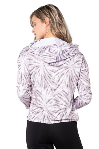 Kyodan womens Pullover Hoodie Top size XS Purple & White Ultra Soft Tie Dye Knit - Picture 3 of 9