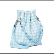 Nuevo con etiquetas Bolso Bandolera Azul Sky Gingham Cordón Sky Gingham