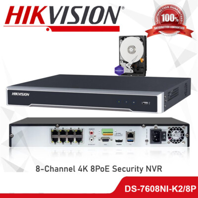 Hikvision DS-7608NI-K2/8P 8CH 4K PoE AcuSense NVR Netzwerk Video Recorder 12MP