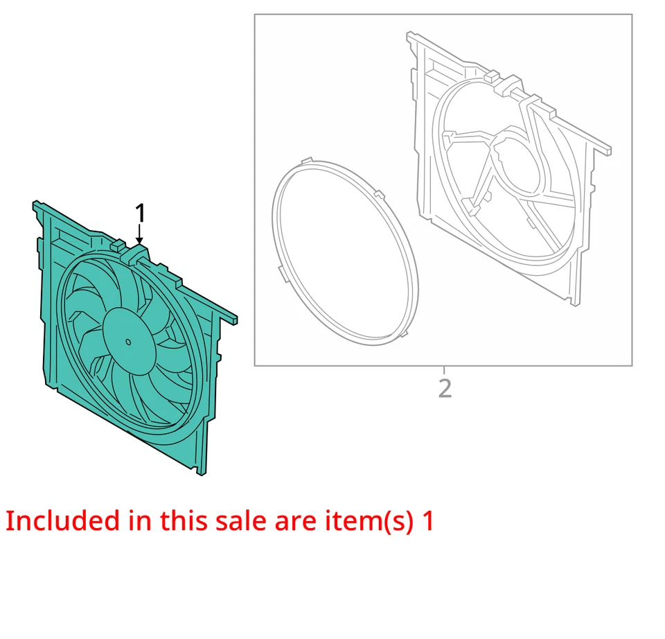 Radiator Fan Motor Fan Assembly Radiator 1000 Watt Fits 12-19 BMW M6 2032340 Foto 2 de 3
