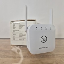 UltraXtend WiFi 4 All RoutersWiFi Booster with Ethernet Port 2.4ghz White   