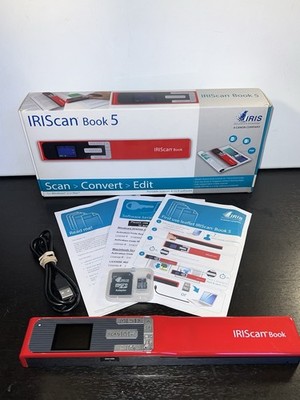 IRIScan Book 5 Cordless Handheld 1200dpi Optical Scanner Documents & Photos Red
