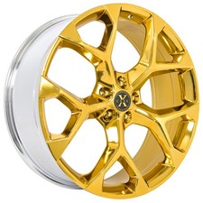 20x8.5 Xcess Wheels X05 5 Flake Custom Gold Plated Rims 4pcs