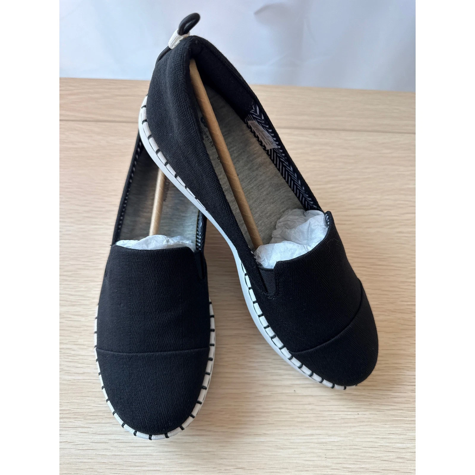 Mocassini nuovi con scatola Clarks neri Step Glow Jade tela slip on scarpe comode 8