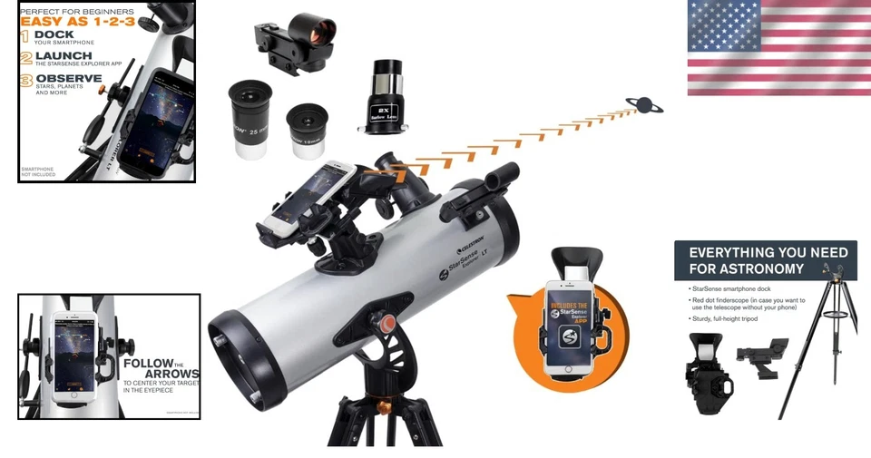 Smartphone-Enabled 22452 StarSense Explorer Telescope with Adjustable Tripod - Image 2 of 4