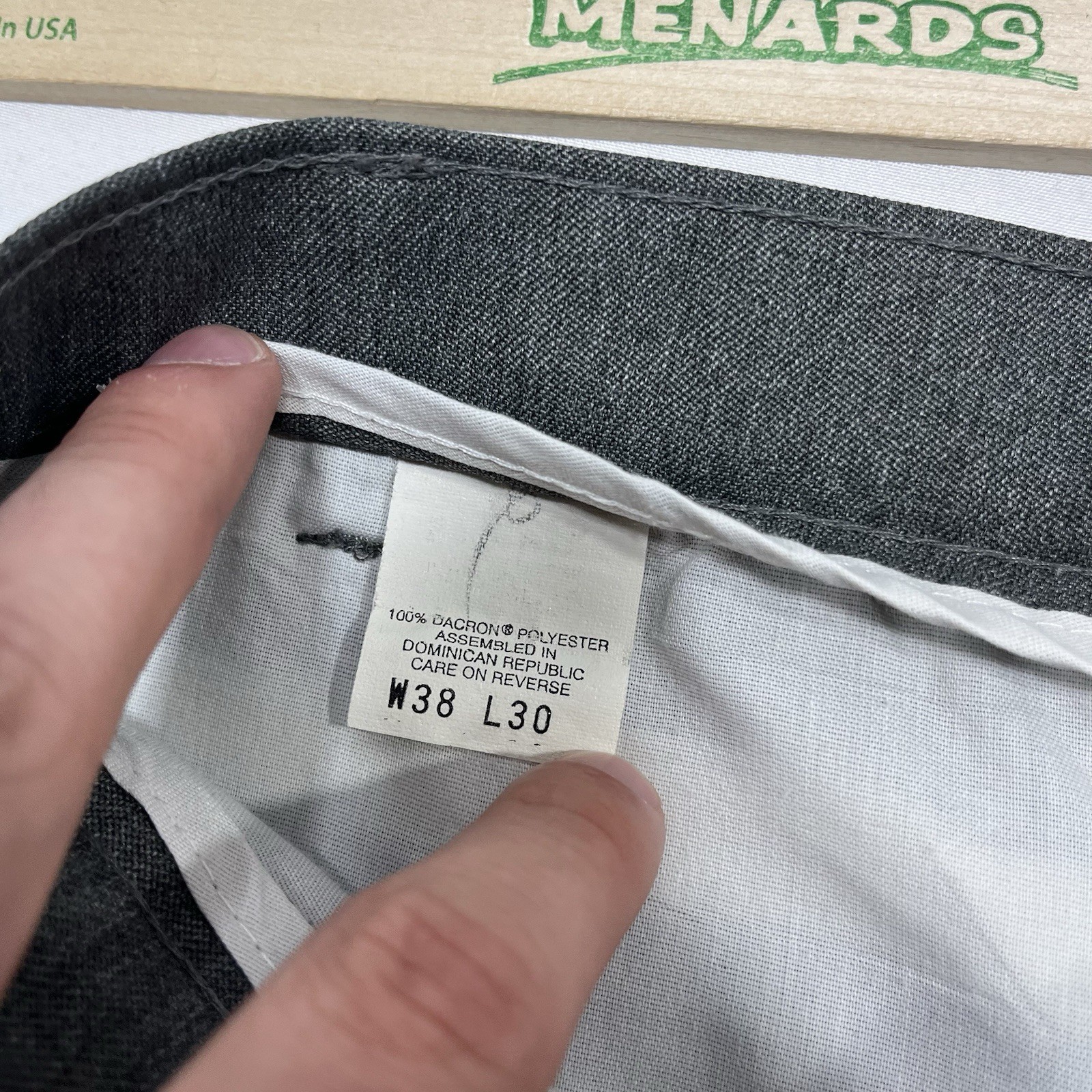 Levi's Action Slacks Gray Flat Front Polyester Me… - image 7