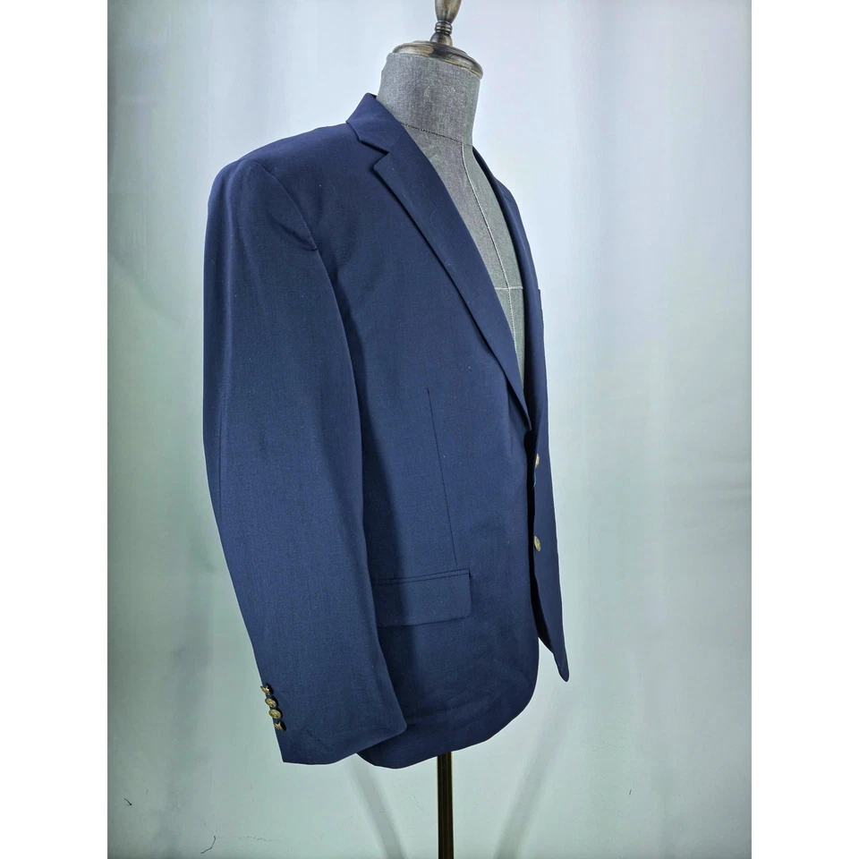 Brooks Brothers Sport Coat Mens 44 SH Navy Gold Two Button Blazer Jacket Suit - Image 3 of 4