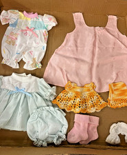 Vintage  slightly used Baby Doll Clothes Lot Newborn Doll Dresses