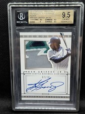 2014 National Treasures Ken Griffey Jr Game Worn 4 CLR Patch Auto 7/10 BGS 9.5