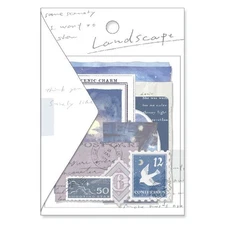 Landscape Flake Sticker Moonlight 10 designs x 4 sheets - MIND WAVE Vintage