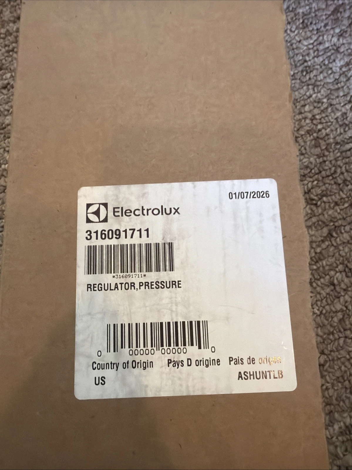 NEW OEM Genuine Frigidaire Range Pressure Regulator 316091711