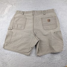 Y2K Carhartt Shorts Mens 40 LBR Light Brown Carpenter Baggy Workwear 2007 Fade