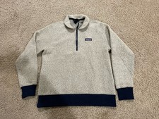 Patagonia Woolyester Fleece Pullover Oatmeal Heather 1/4 Zip Womens Medium M