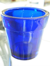 Vintage COBALT BLUE Glass CANDLE HOLDER Made in USA