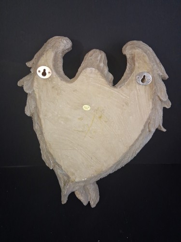 Vintage Tan Resin 14in Peaceful Angel Wall Hanging Statue Candle Holder Praying - Picture 4 of 10