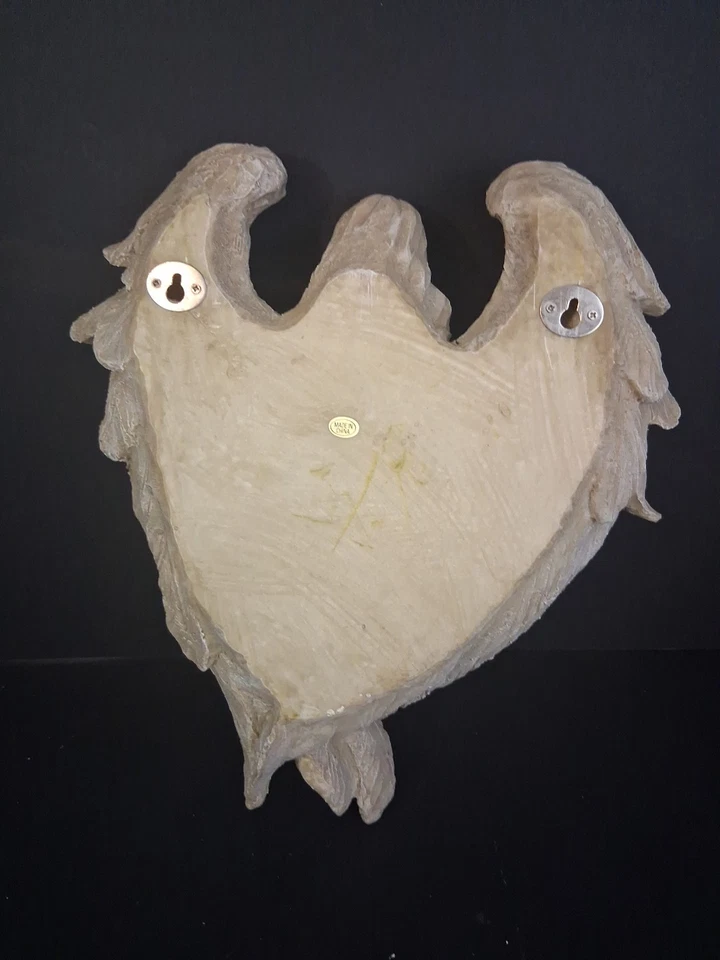 Candelabro estatua colgante de pared ángel pacífico vintage de resina tostada de 14 pulgadas rezando Foto 4 de 4