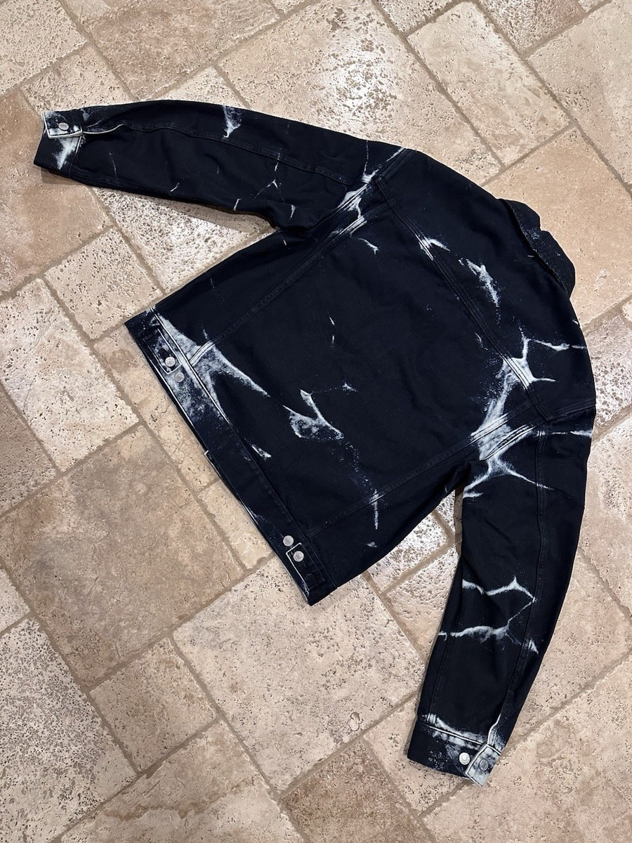 Dries Van Noten Acid Wash Tie-Dye Bleach Black Denim Jacket | eBay