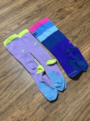 Pro Compression Marathon Knee High Socks XS Set of 2 Pairs Purple