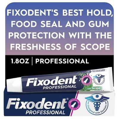 Premium Strong Hold Denture Adhesive Cream for Secure Fit, 1.8 oz Tube
