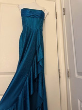 Sherri Hill #56992 Peacock Blue Party Prom Dress Size 6
