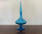 Vintage Blenko 6212 Decanter Turquoise Blue Mid Century Modern Art Glass