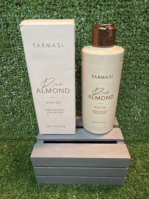 New Sealed Farmasi Rich Almond Body Oil Enriched w/ Shea Butter Women's 7.6 oz