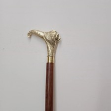 Medium Lion Head Brass Handle Wooden Walking Cane Stick Handmade Gift Collectibl