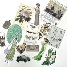 Vintage Style Washi Paper Stickers Paper Set Junk Journals Collage Scrapbooking