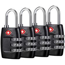 TSA Luggage Locks 4Pack 3 Digit Combination Padlocks Approved Travel Lock f...