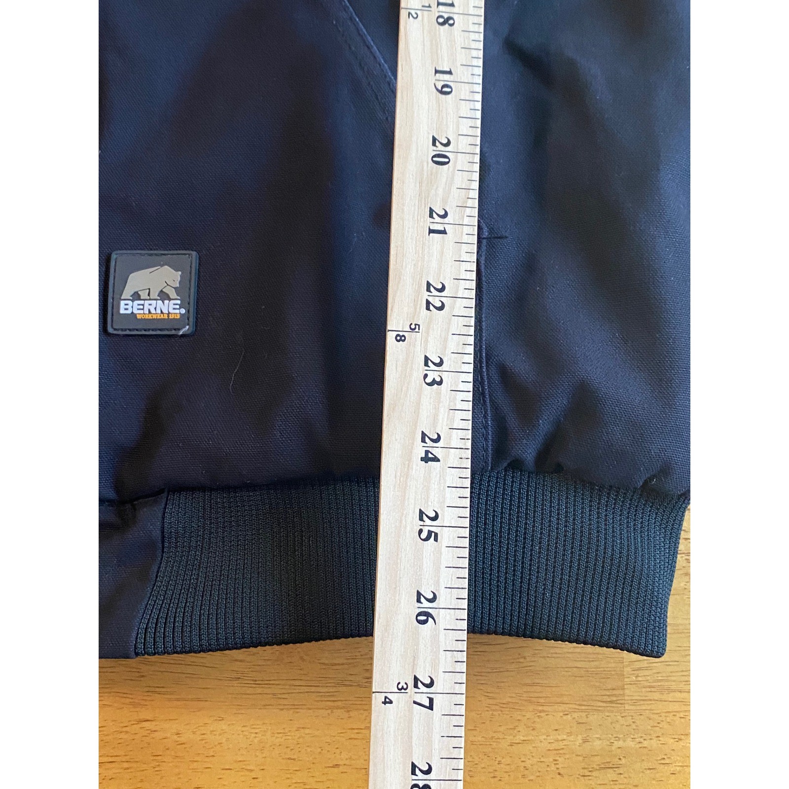 Berne Workwear Mens Black Hooded Thick Heavy Work Jacket XL