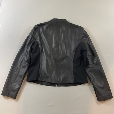 Lauren Ralph Lauren Womens Size 14 Moto Black Soft Lamb Leather
