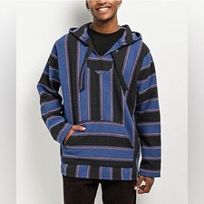 Senor Lopez Sand Mint Black Hoodie Baja poncho Size M