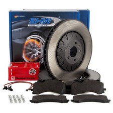 SHW Bremsscheiben + ZIMMERMANN Beläge Sensor für AUDI Q7 SQ7 4M VW TOUAREG vorne