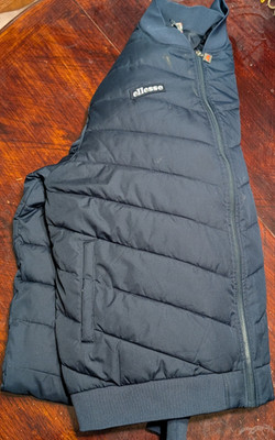 Ellesse Men's Puffer Jacket Full Zip Stand-Up Collar Blue 4XL Regular Fit