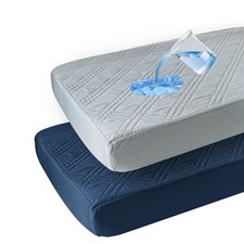 2 Pack Waterproof Crib Mattress Protector, Fit Standard Crib and Toddler Matt...