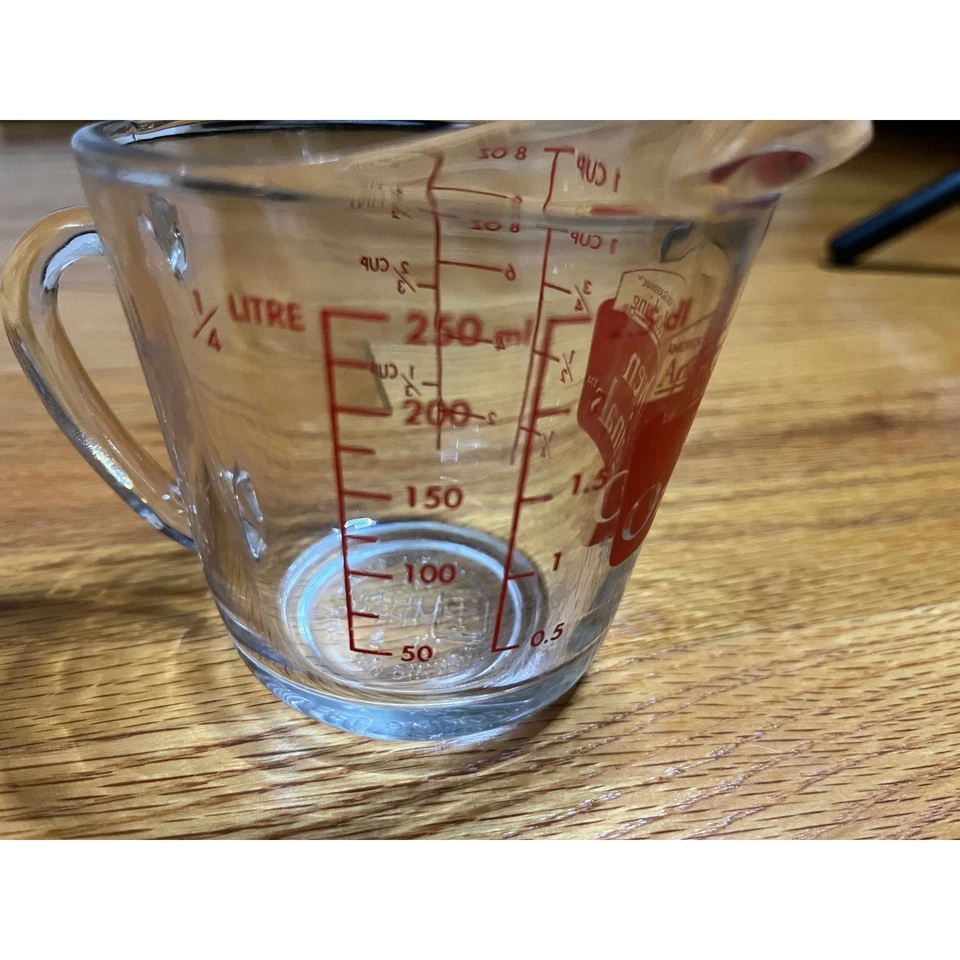 Anchor Hocking Oven Originals 8 oz Glass Measuring Cup Red Logo - Image 4 of 4