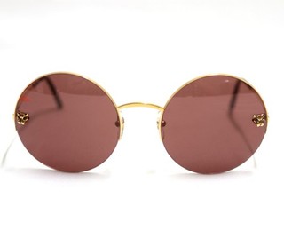 Cartier Panthére De Cartier CT0022S 004 Gold Frame Round Lens Sunglasses
