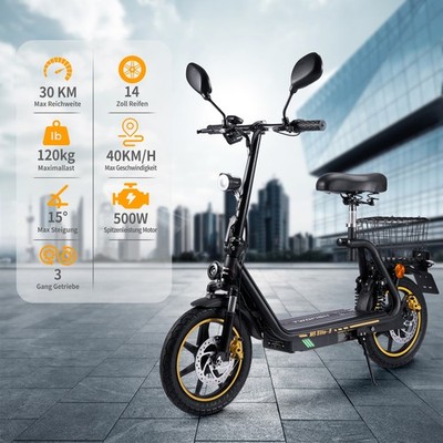 14 Zoll Elektro-Roller Mit Sitz TWOFISH Elektroroller Mit Straßenzulassung 48V
