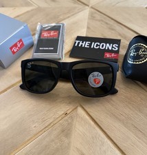Ray Ban Justin Polarized Black Frame Dark Green Lens