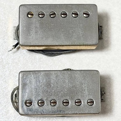 Rare 1980s Gibson PAF Humbucker Gold Pickup Set Pat No 2.737.842 Works